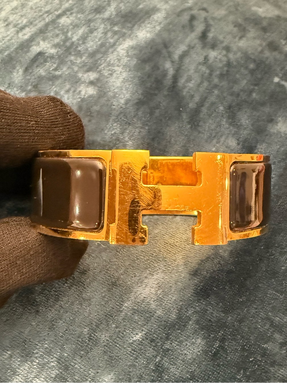 Hermès Clic Clac H PM Bracelet Black Enamel Gold - Picture 9 of 12